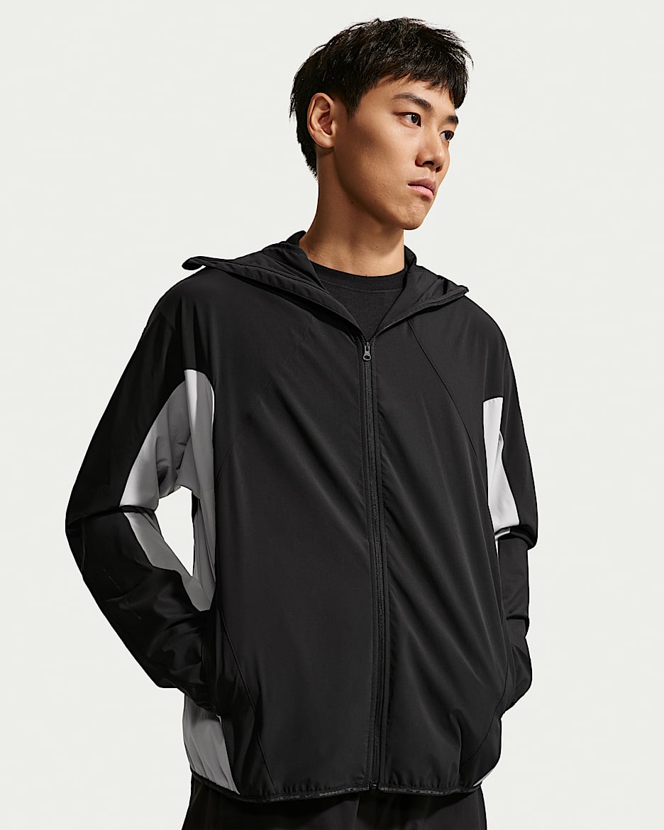 Nike Tech Helios Dri-FIT 男子速干夹克防晒衣 - 黑/雾灰/黑
