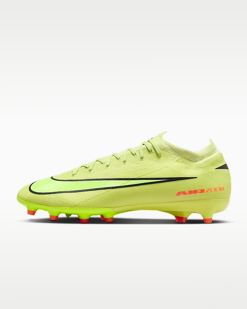 Nike Mercurial Vapor 16 Pro 耐克刺客系列 AG 人造草地低帮足球鞋 - 亮石灰色/橙红/荧光黄