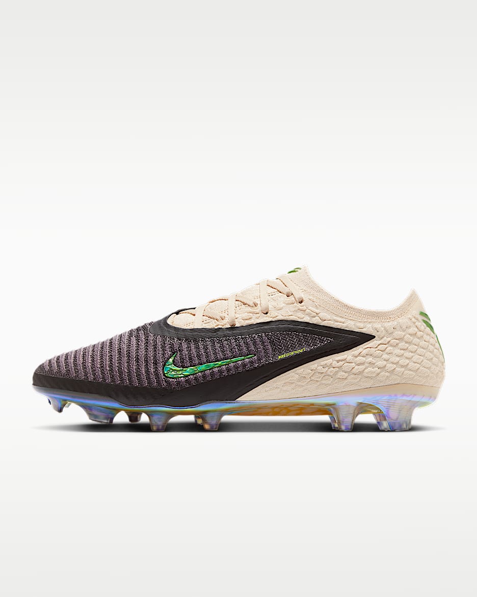 Kobe Phantom 6 Low Elite SE 耐克暗煞系列科比男/女 FG 天然硬质草地低帮足球鞋 - 幻影灰白/黑