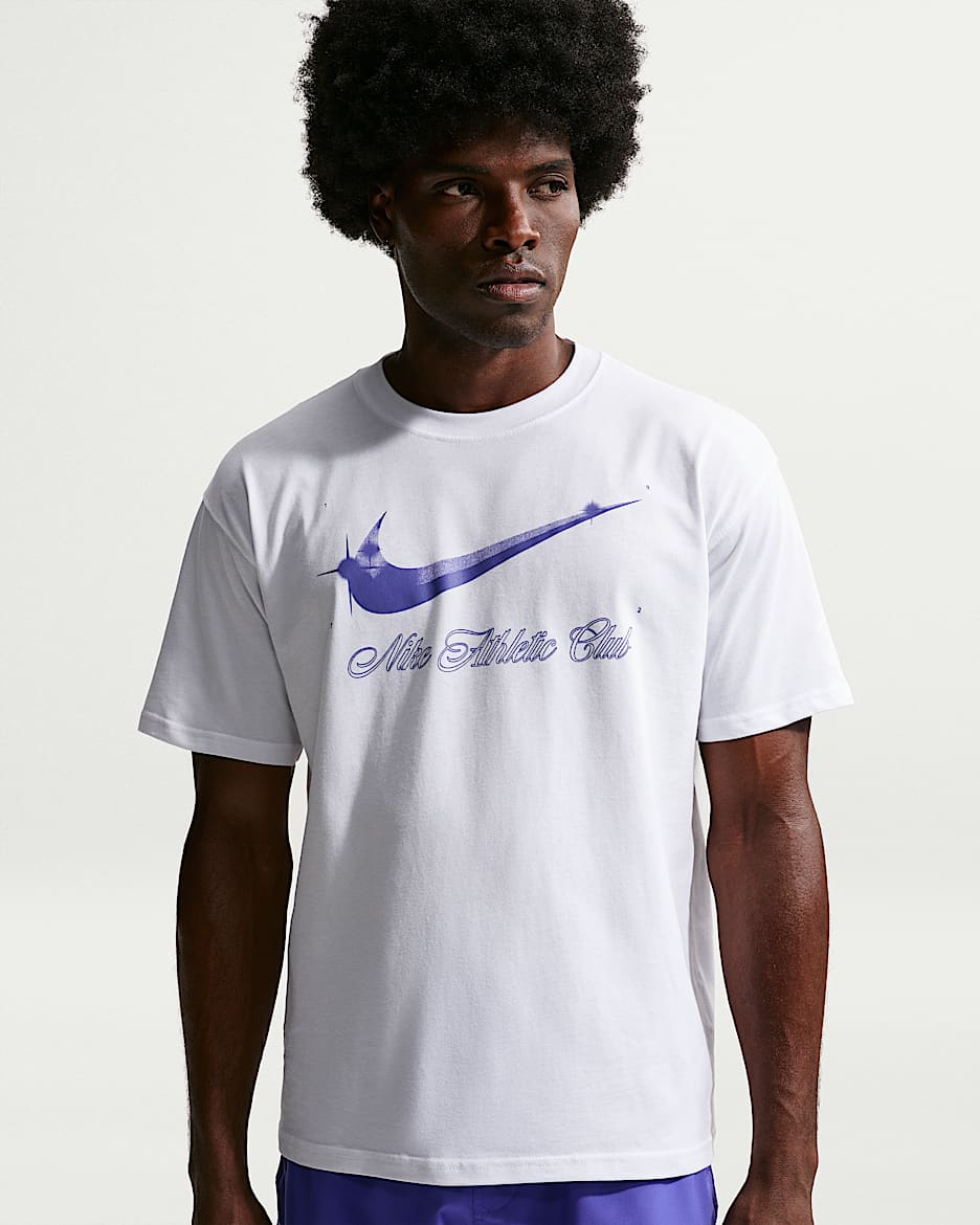 Nike N.A.C. 男子T恤 - 白色/波斯紫