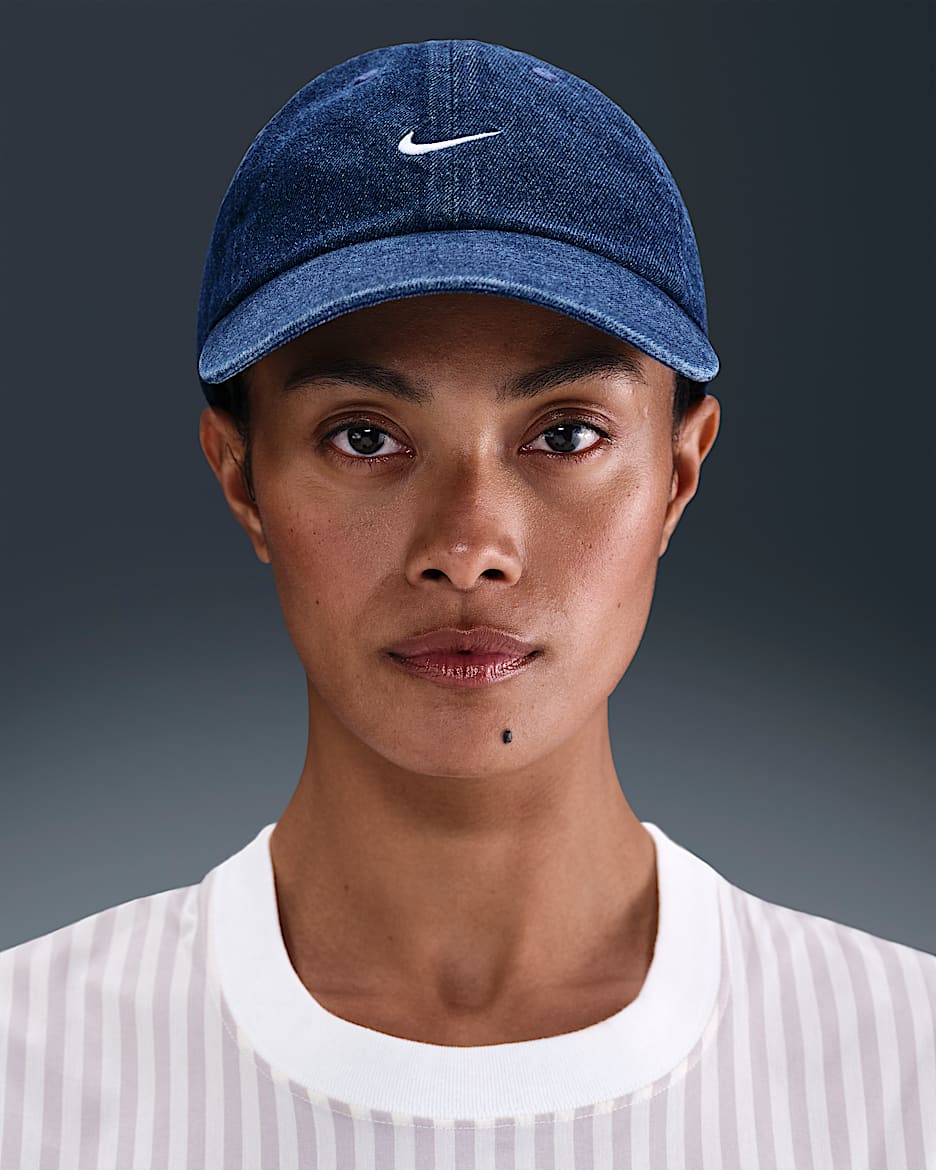 Nike Club 软顶牛仔运动帽 - 大学深蓝/白色