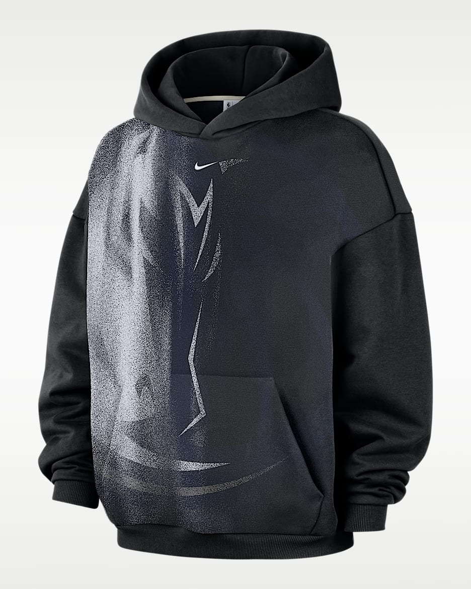 达拉斯独行侠队 Standard Issue Nike NBA 队之魂系列男子加绒篮球连帽衫 - 黑/白色