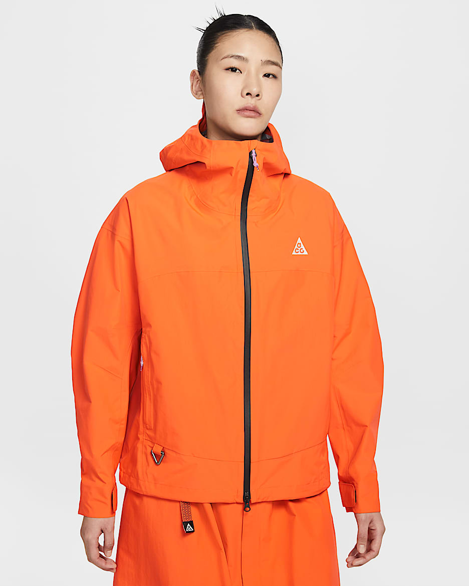 Nike ACG "Morpho" Storm-FIT ADV 2.5L 女子防风防水雨天夹克硬壳冲锋衣 - 安全橙/明亮紫/山峰白
