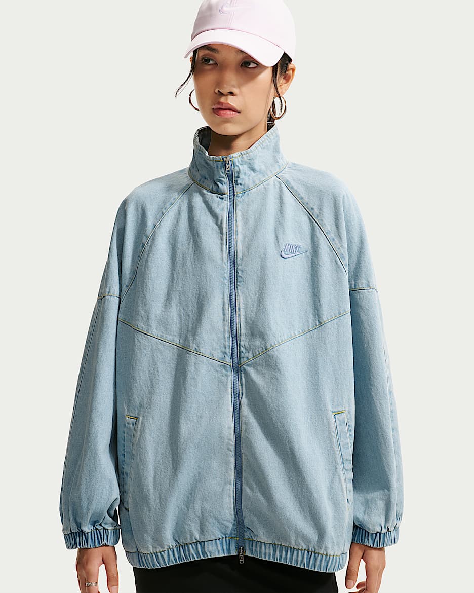 Nike Windrunner 女子 Oversize 风牛仔夹克 - 浅军械蓝/工作蓝