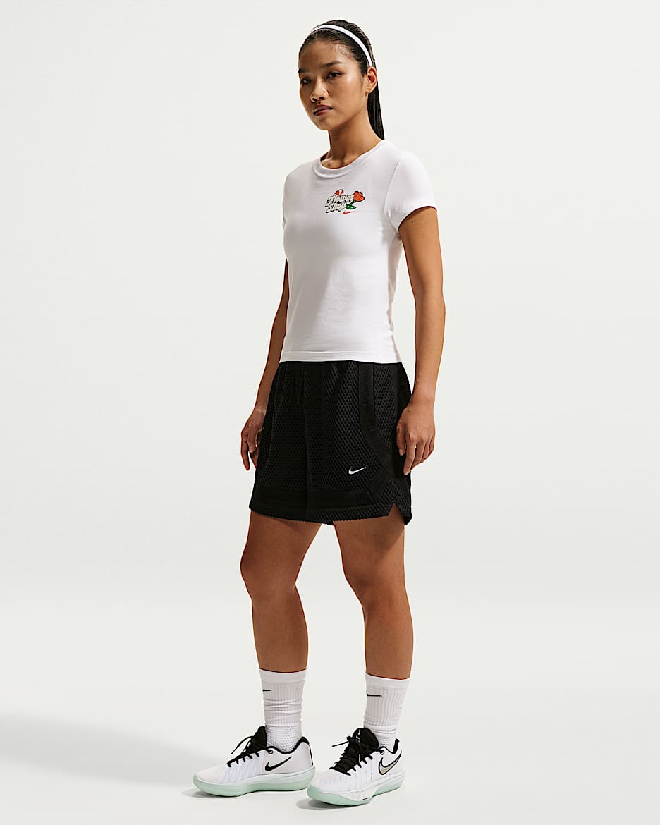 Nike Crossover Dri-FIT 女子速干篮球短裤 - 黑/白色
