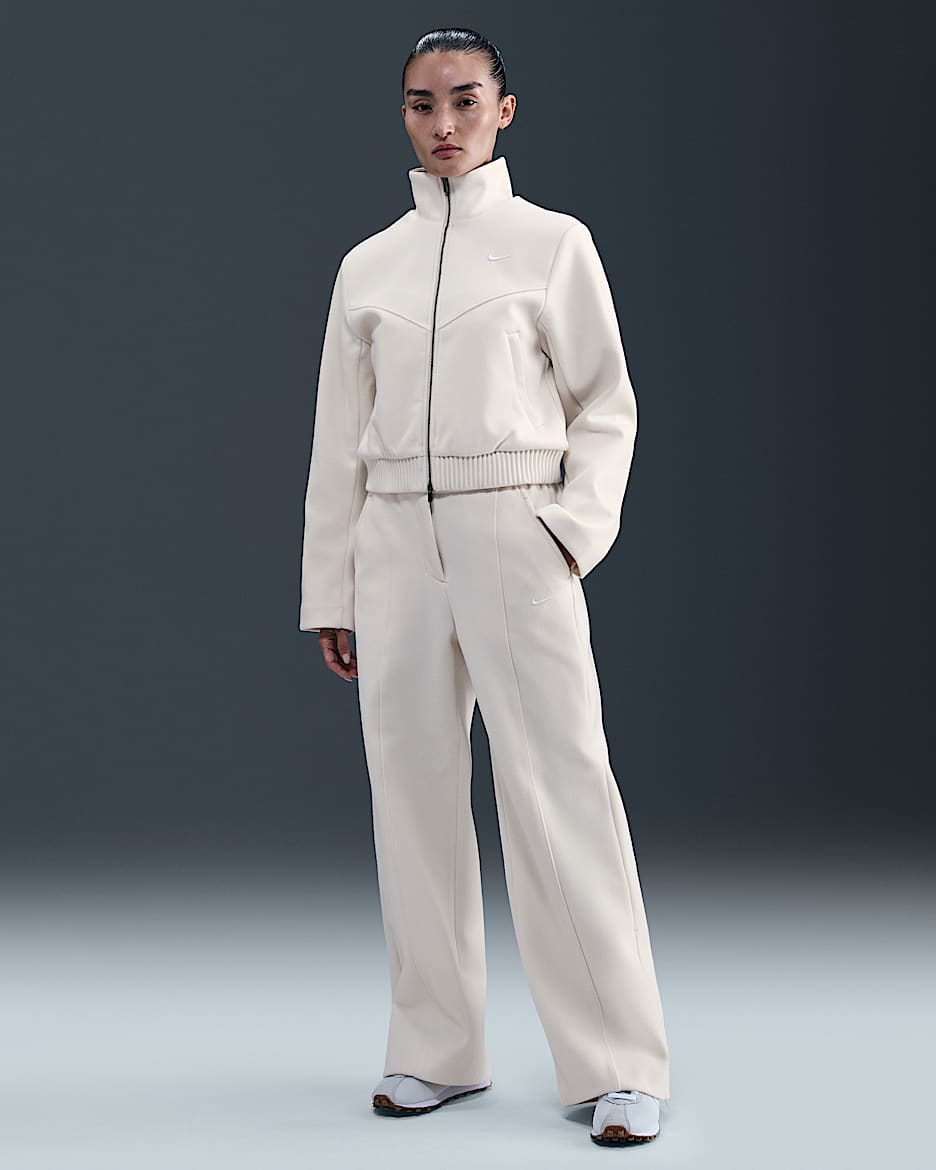 Nike Sportswear 女子加绒精裁长裤 - 淡象牙白/帆白