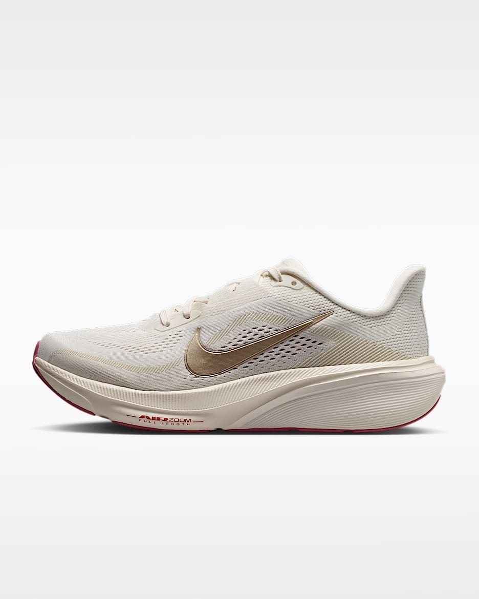 Nike Pegasus 42 耐克飞马女子公路跑步鞋 - 幻影灰白/粉白/帆白/金属黄谷