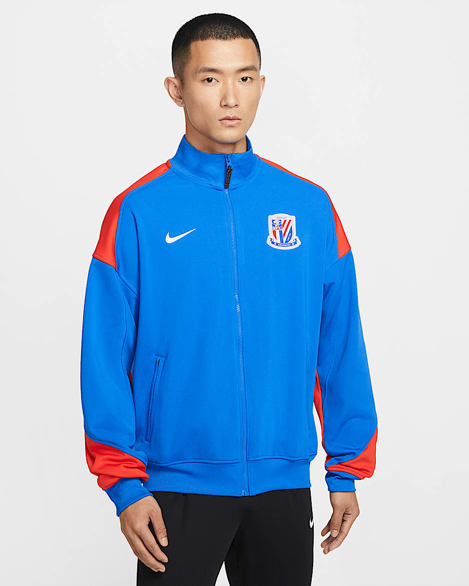 上海申花足球俱乐部 Nike Dri-FIT Academy Pro Anthem 男子速干加绒夹克 - 钴蓝色/椒红/白色