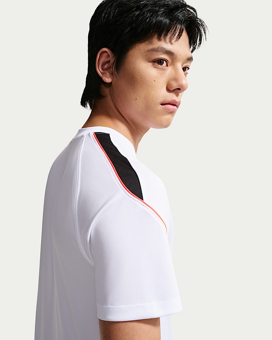 Nike Strike Dri-FIT 男子速干短袖足球上衣 - 白色/黑/潘趣红/潘趣红