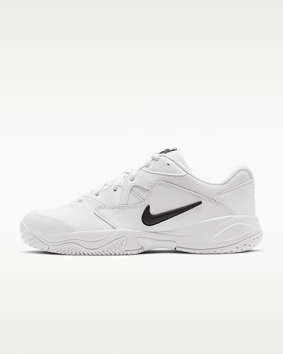NikeCourt Lite 2 男子硬地球场网球鞋 - 白色/白色/黑