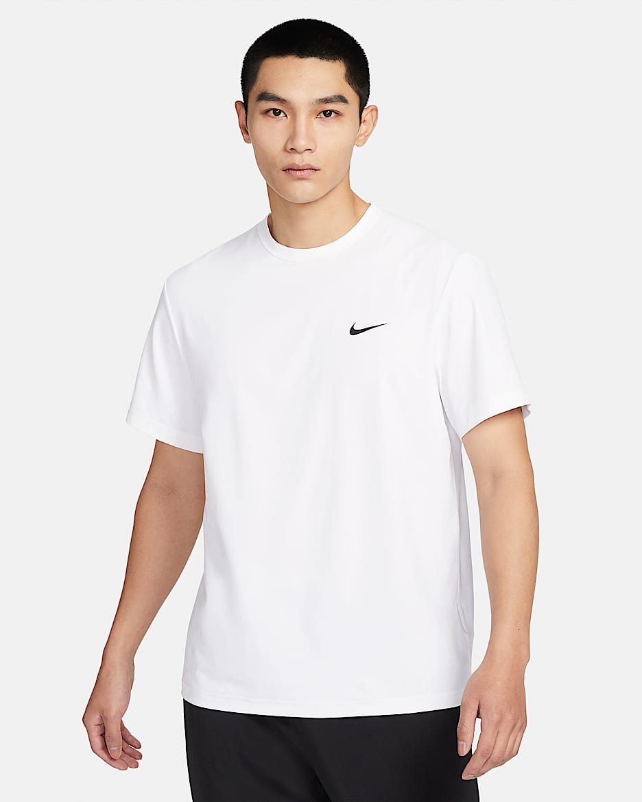 Nike Dri-FIT Hyverse 男子速干短袖训练上衣 - 白色/黑