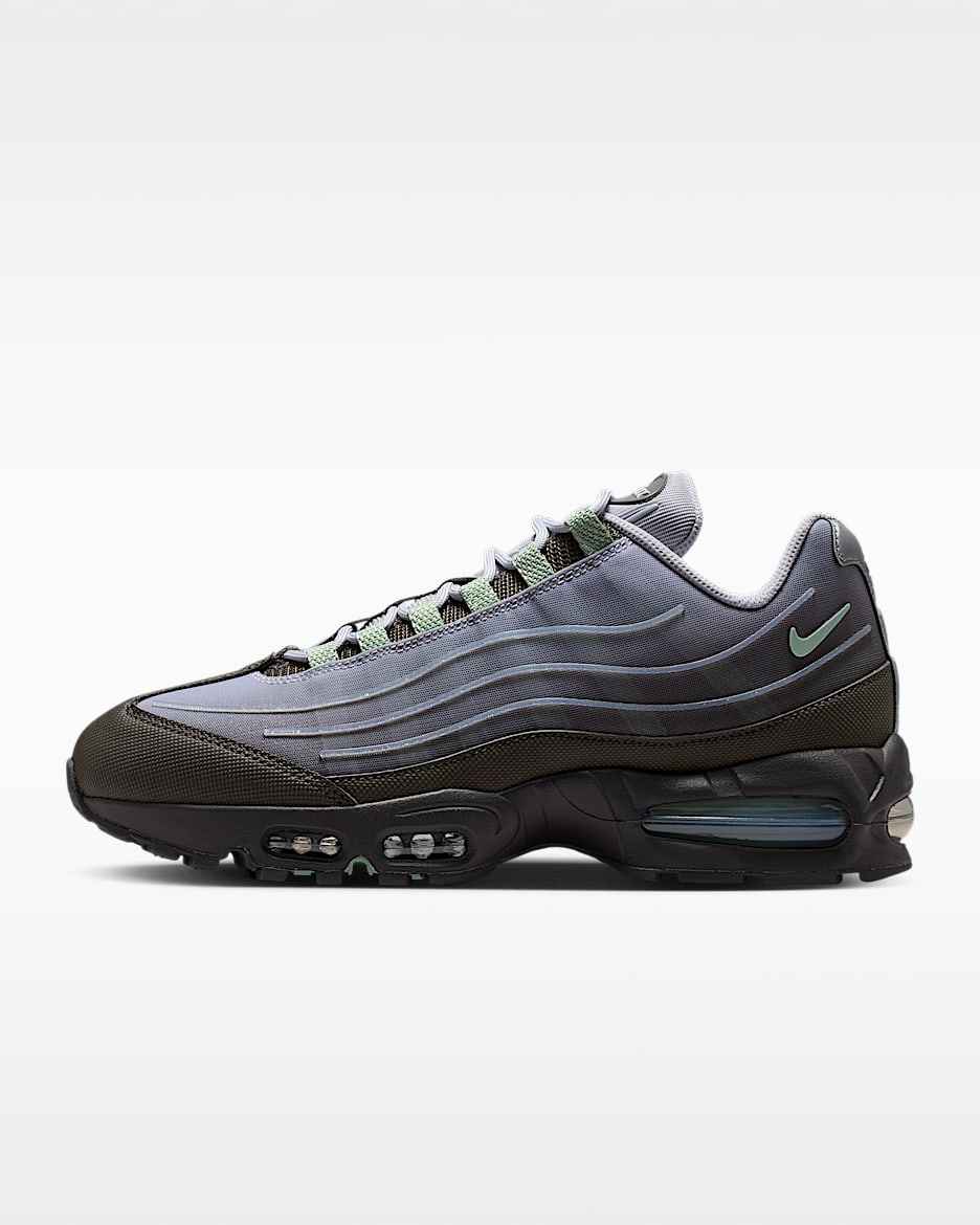 Nike Air Max 95 Big Bubble 男子运动鞋 - 中灰/狼灰/金属银/温和灰绿