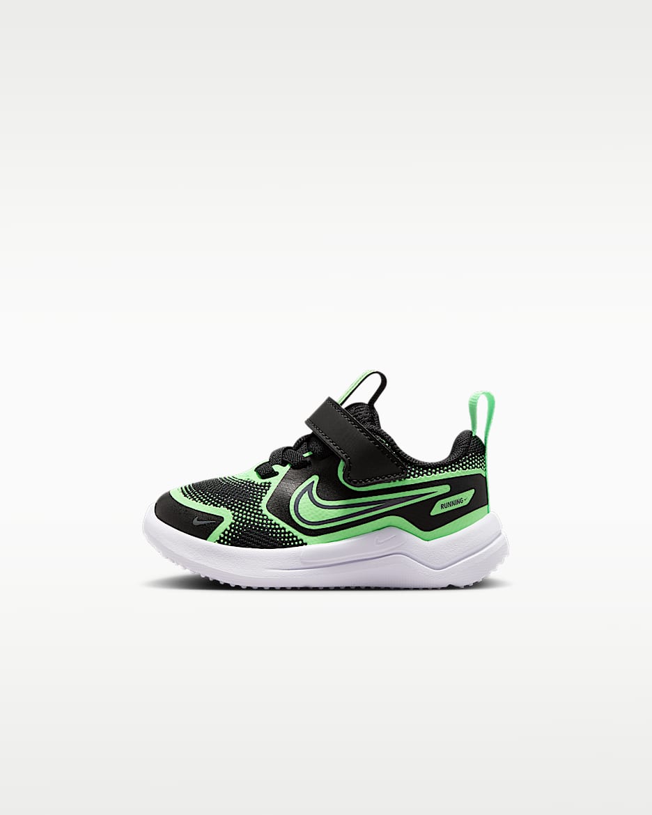 Nike Cosmic Runner 耐克宇宙一号婴童易穿脱运动鞋 - 黑/梦幻绿/冷灰
