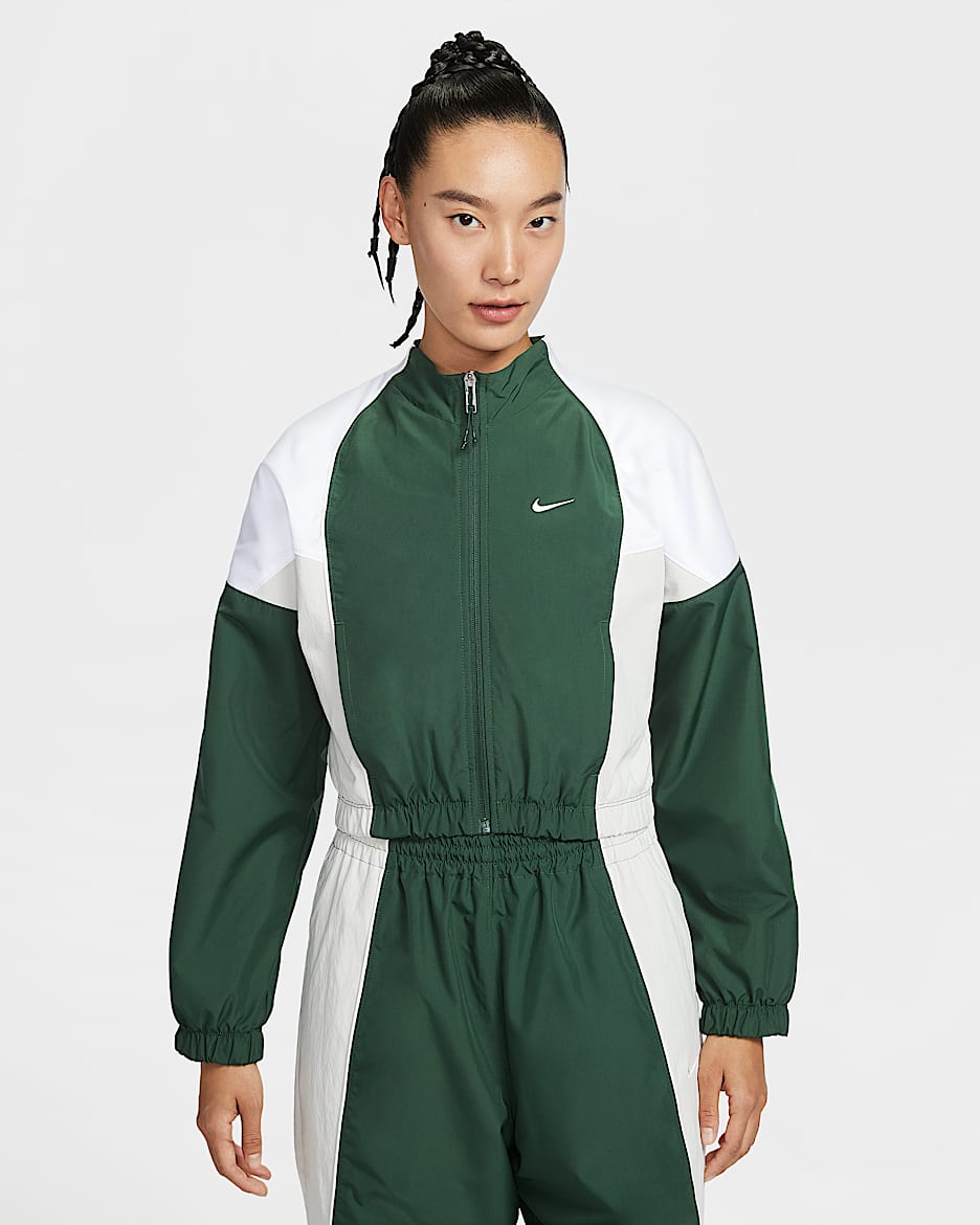 Nike Sportswear 女子运动夹克 - 冷杉绿/白色/浅骨色/帆白