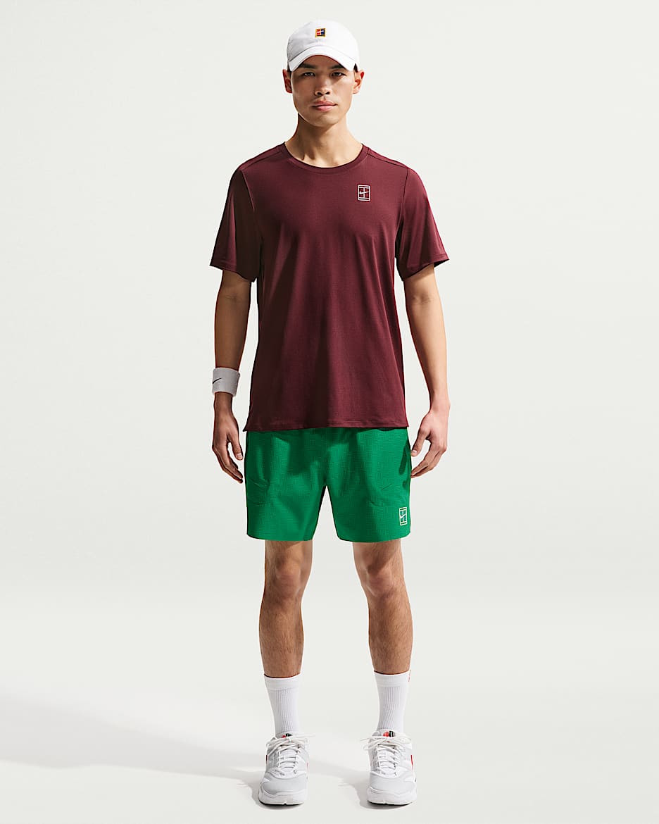NikeCourt Advantage Dri-FIT 男子速干运动短裤 - 孔雀绿/白色