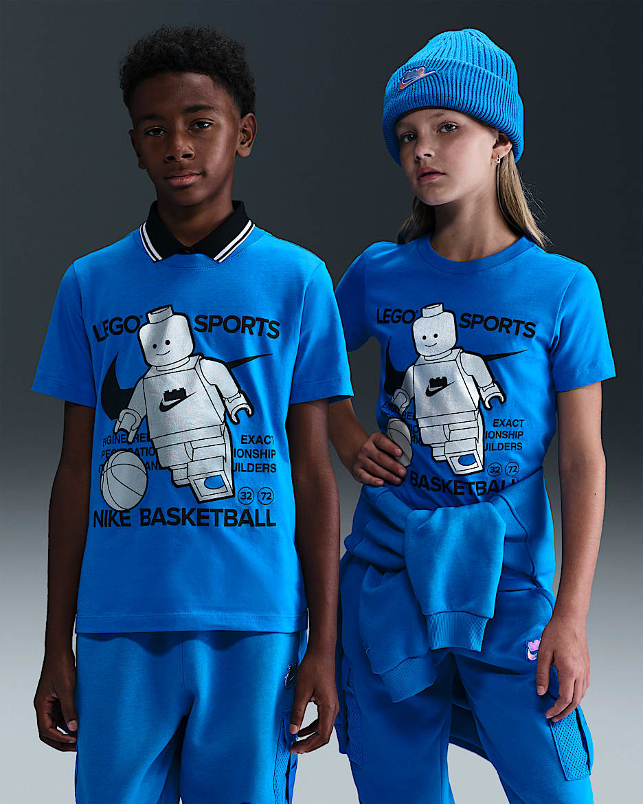 Nike x LEGO® Collection 大童T恤 - 火焰钴蓝