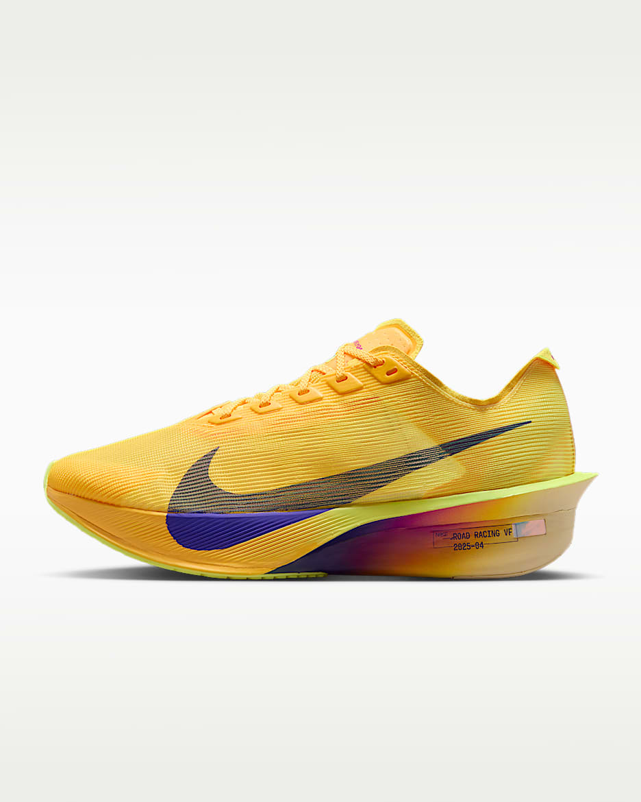Nike Vaporfly 4 女子公路竞速跑步鞋 - 脉冲柠檬黄绿/激光橙/荧光冰黄/耀眼靛紫