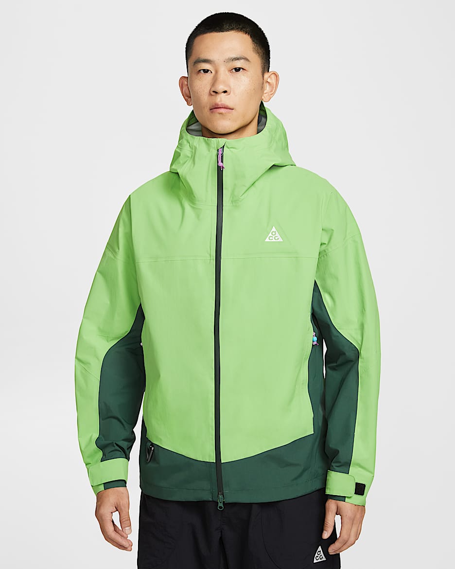 Nike ACG "Morpho" Storm-FIT ADV 2.5L 男子防风防水雨天夹克硬壳冲锋衣 - 明绿/荧光冰黄/山峰白
