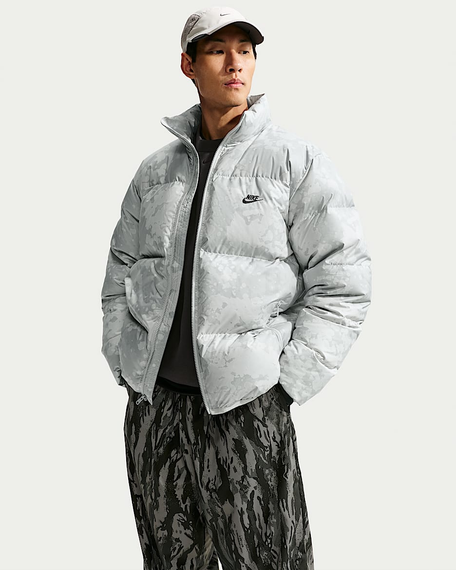 Nike Club Therma-FIT 男子拒水羽绒宽松夹克 - 尘光子色/黑