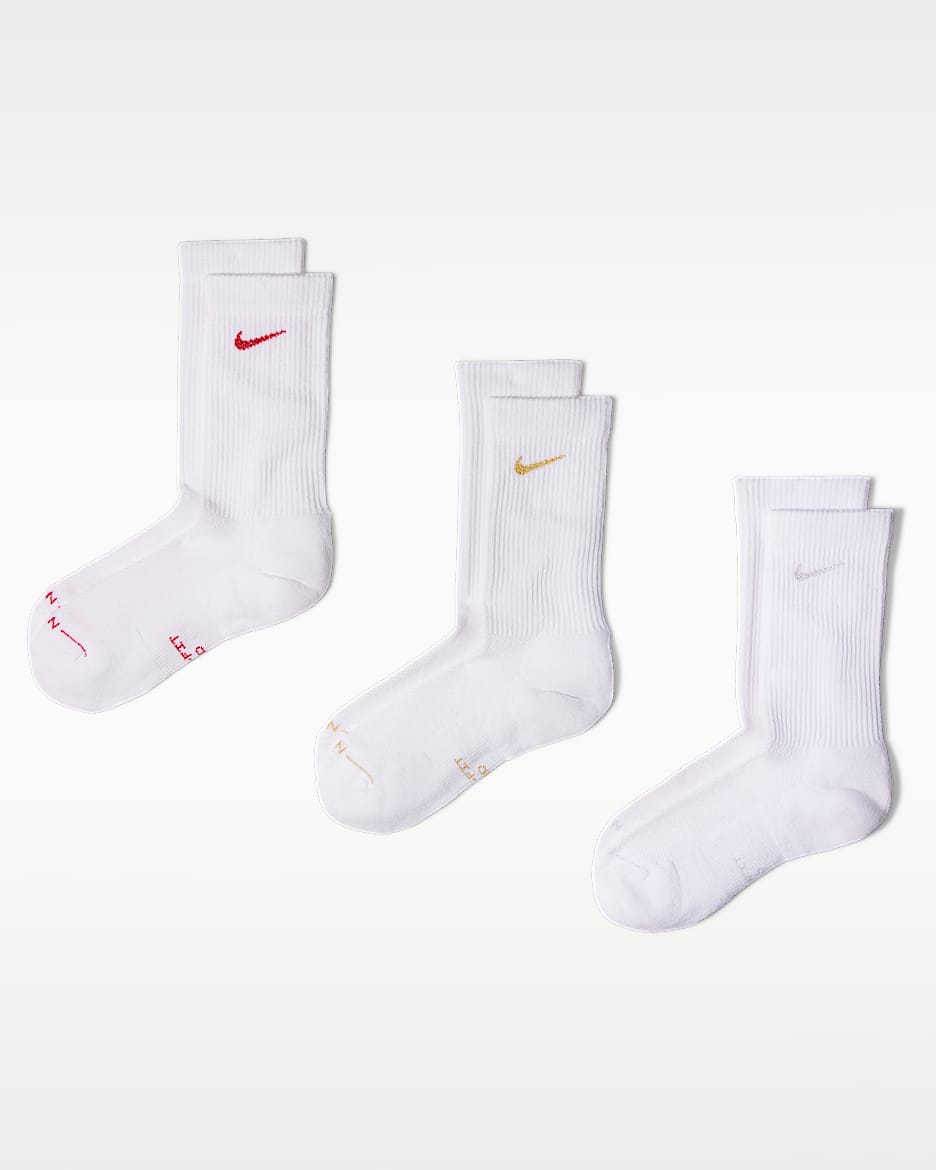 Nike Everyday Elevated 速干中筒运动袜（3 双） - 多色