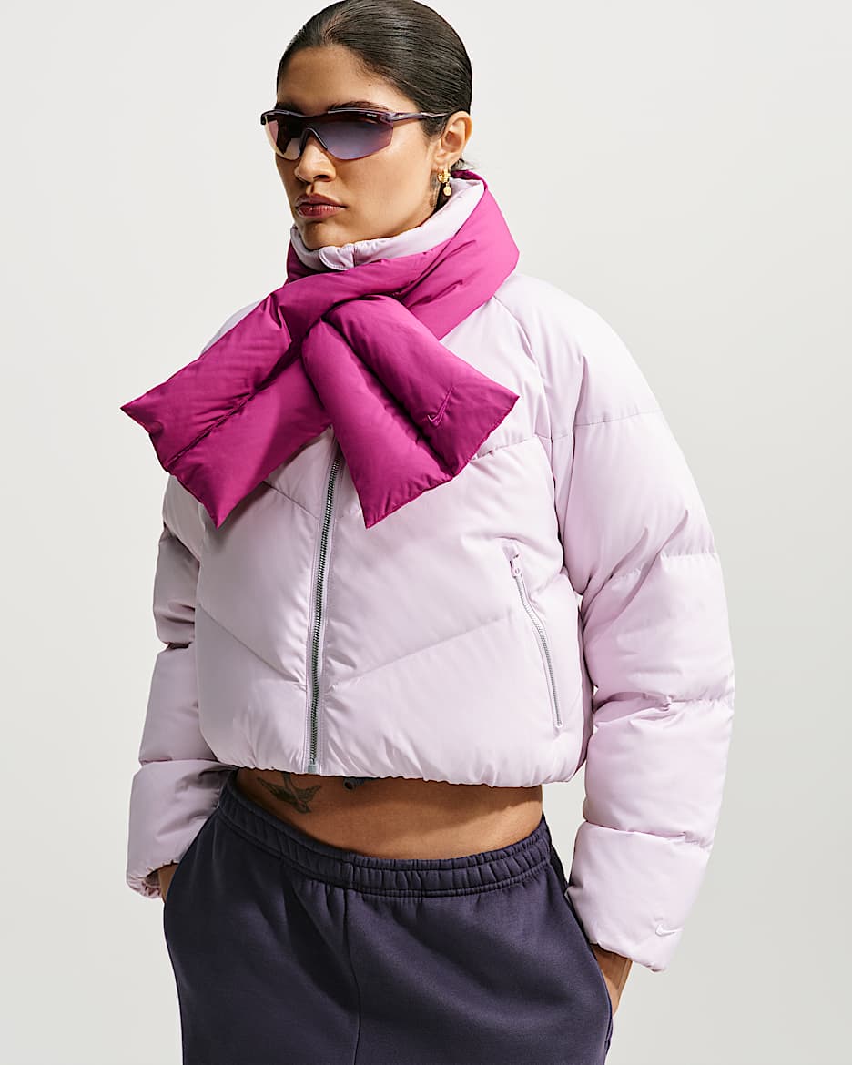 Nike Sportswear Windpuffer Storm-FIT 女子防风拒水宽松羽绒夹克 - 浅紫丁香色/正浆果红/浅紫丁香色