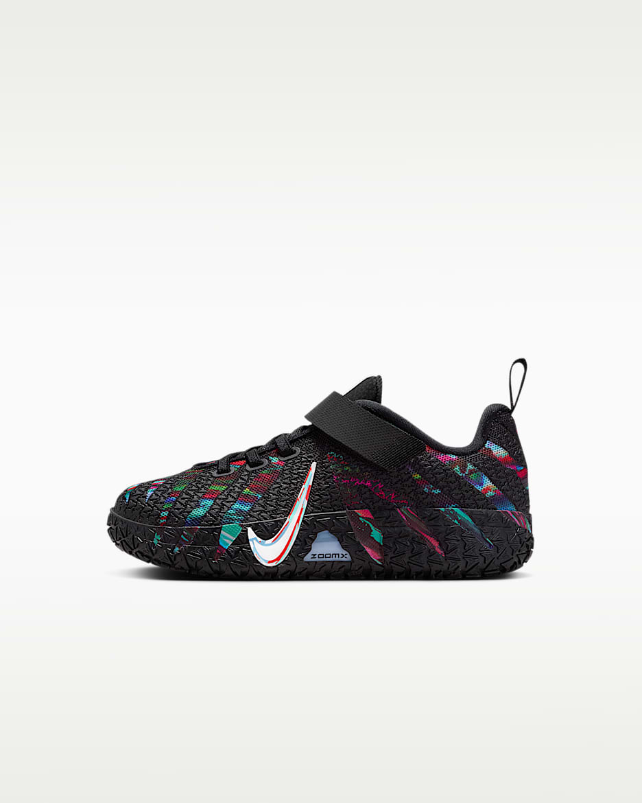 JA 3 莫兰特幼童篮球鞋 - 黑/亮深红/狂喜钴蓝/白色