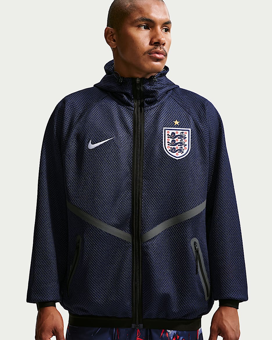 英格兰队 Nike Dri-FIT Anthem 男子速干足球夹克 - 黑曜石色/黑/白色