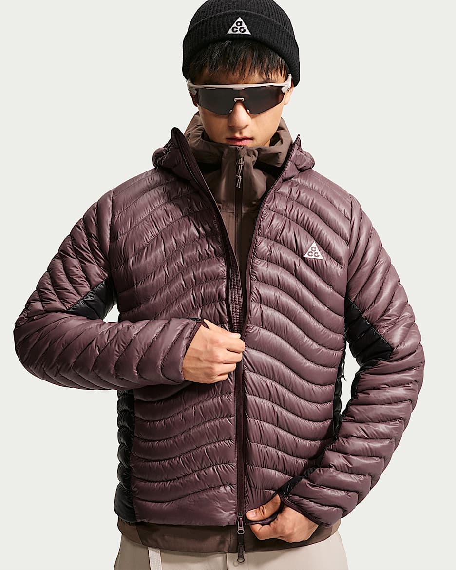 ACG Lava Flow Ultralight Therma-FIT ADV 锁热科技男子拒水夹克羽绒服 - 神秘枣红/黑/浅黄褐/山峰白