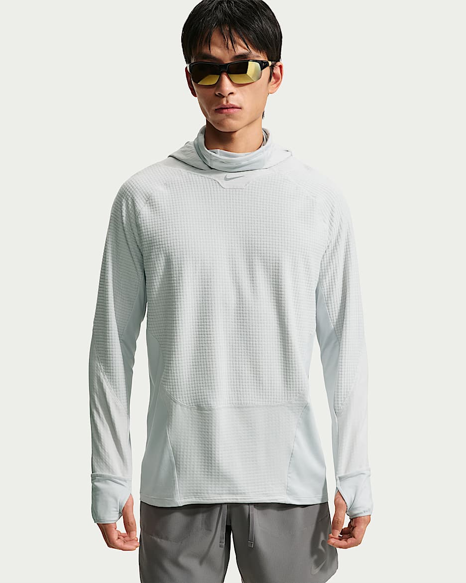 Nike Stride Therma-FIT 锁热科技男子冬季款跑步中间层上衣 - 尘光子色/尘光子色/黑