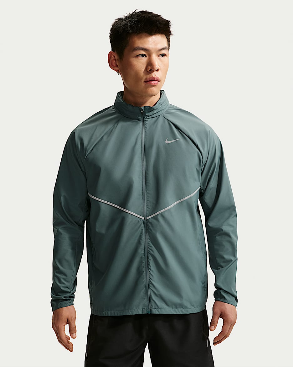 Nike Miler Repel 男子拒水跑步夹克防晒衣皮肤衣 - 矿物岩板蓝/矿物岩板蓝
