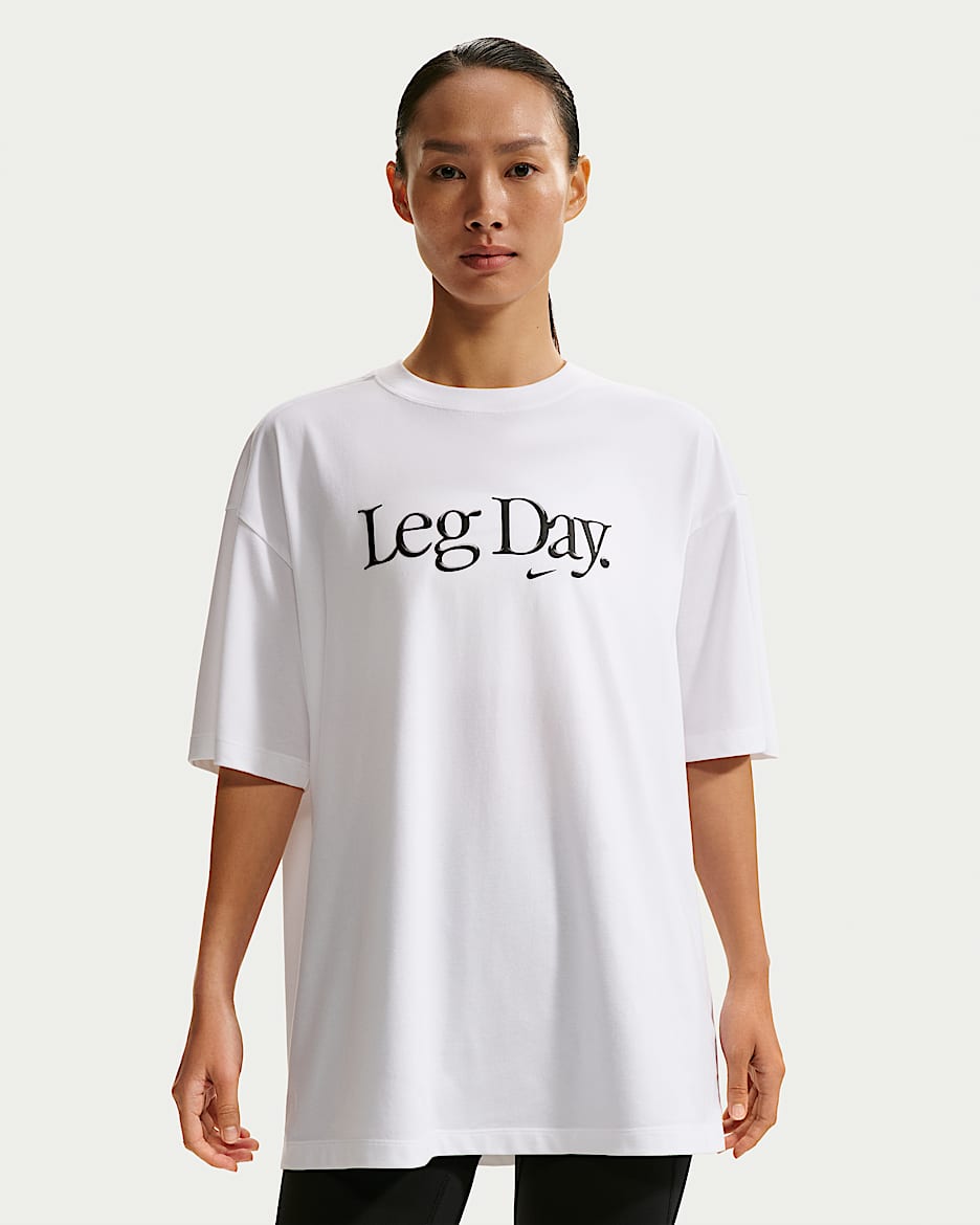 Nike Dri-FIT 女子 Oversize 风速干T恤 - 白色