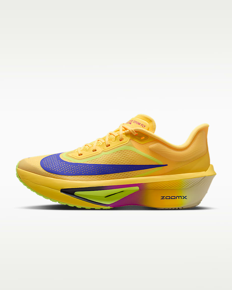 Nike Zoom Fly 6 男子公路竞速跑步鞋 - 脉冲柠檬黄绿/荧光冰黄/超级紫罗兰色/耀眼靛紫