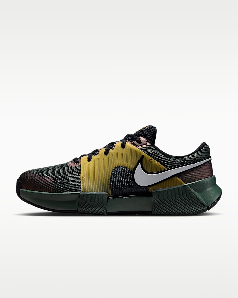 Nike Zoom GP Challenge 1.5 PRM 男子硬地球场网球鞋 - 迷彩绿/金属色/黑/白金色