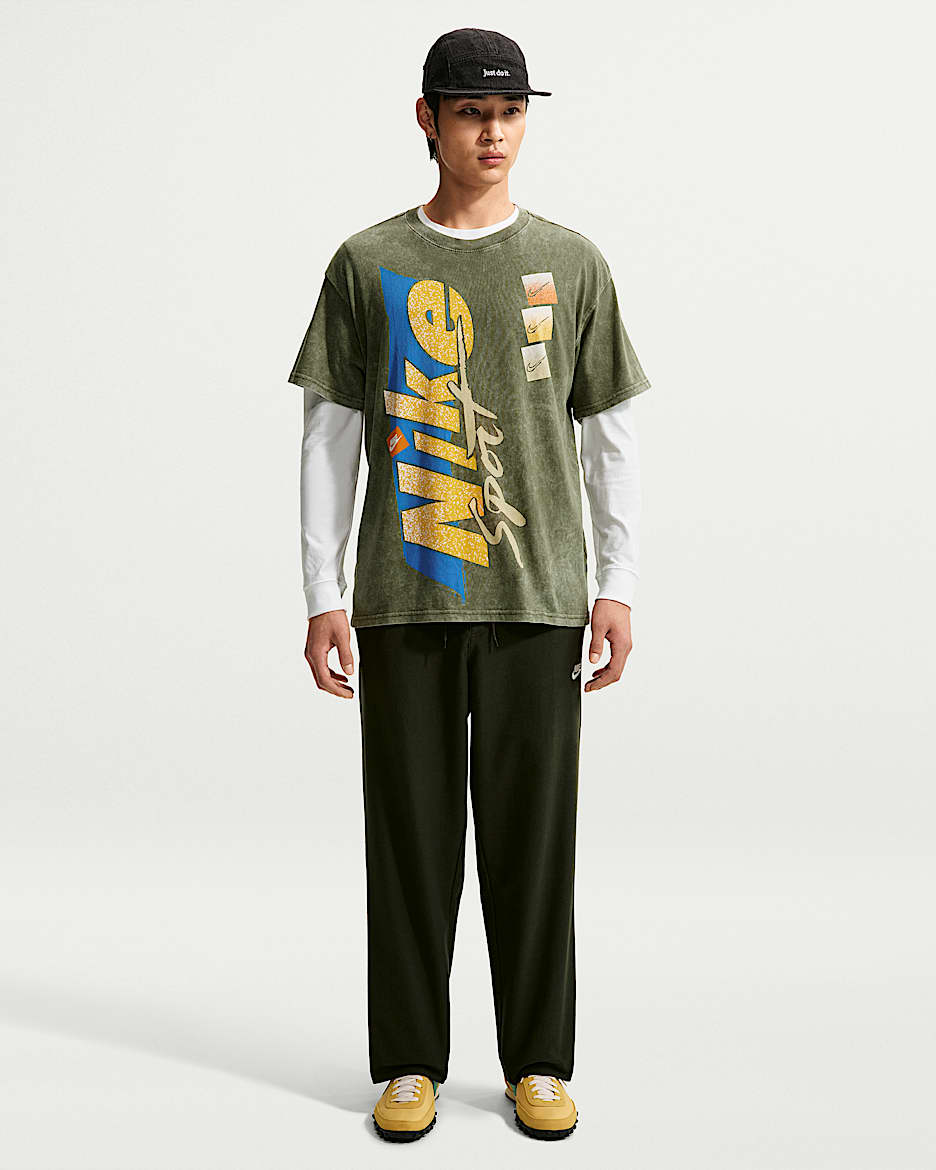 Nike Sportswear Club 男子直筒弹性长裤 - 红杉绿/白色