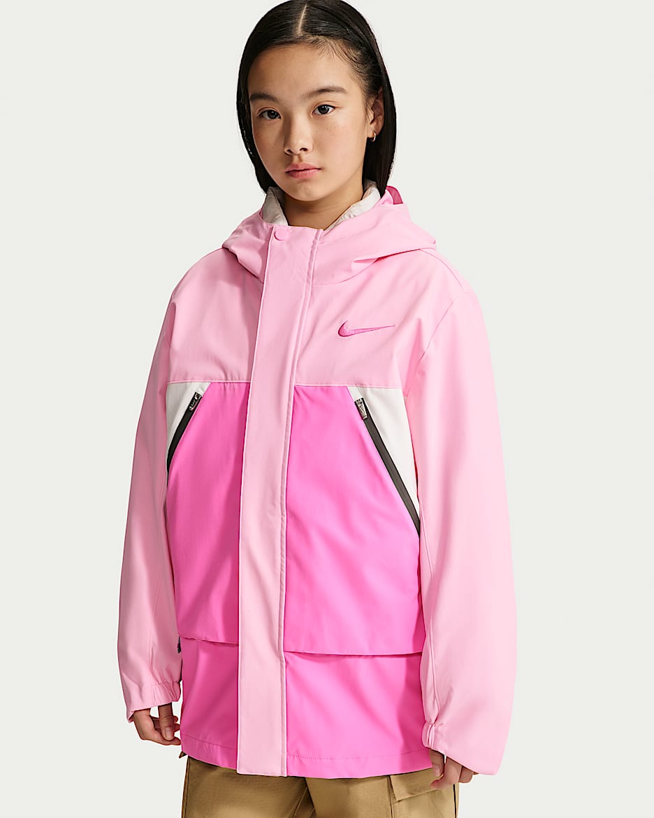 Nike 大童三合一两件套羽绒内胆户外夹克 - 上升粉