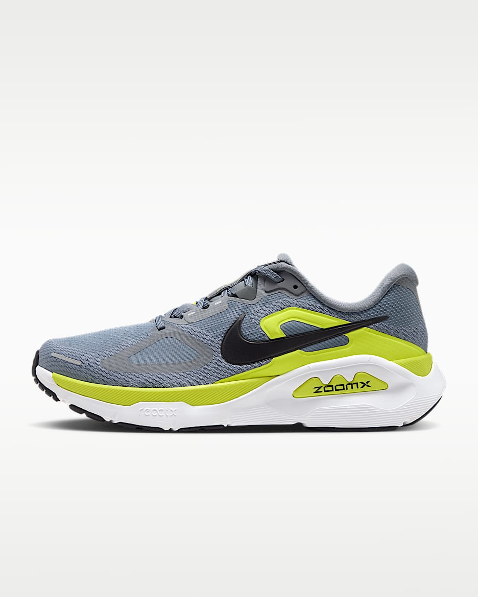 Nike Structure Plus 耐克超级稳程男子公路跑步鞋 - 冷灰/亮眼柠檬黄/白色/黑