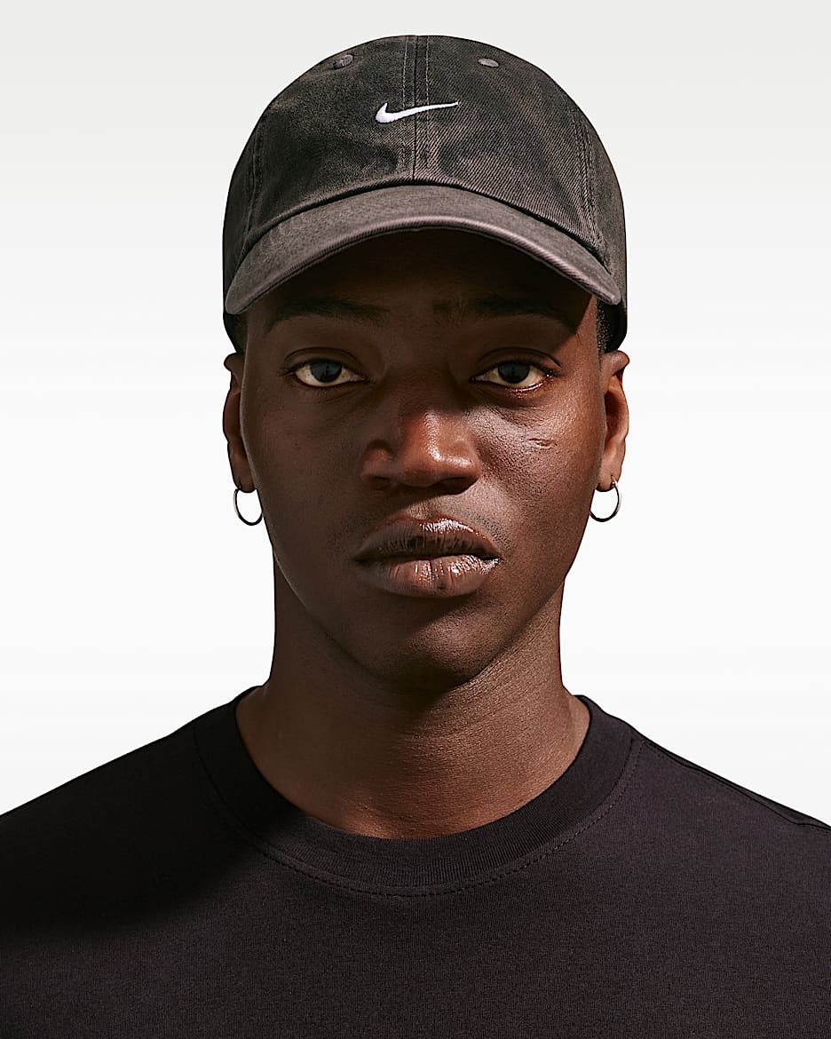 Nike Club 软顶牛仔运动帽 - 煤黑/白色