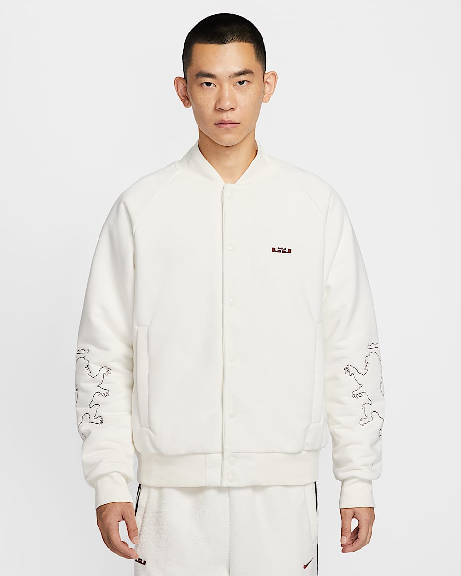 LeBron Therma-FIT 詹姆斯男子保暖夹克 - 帆白/暗队红/帆白