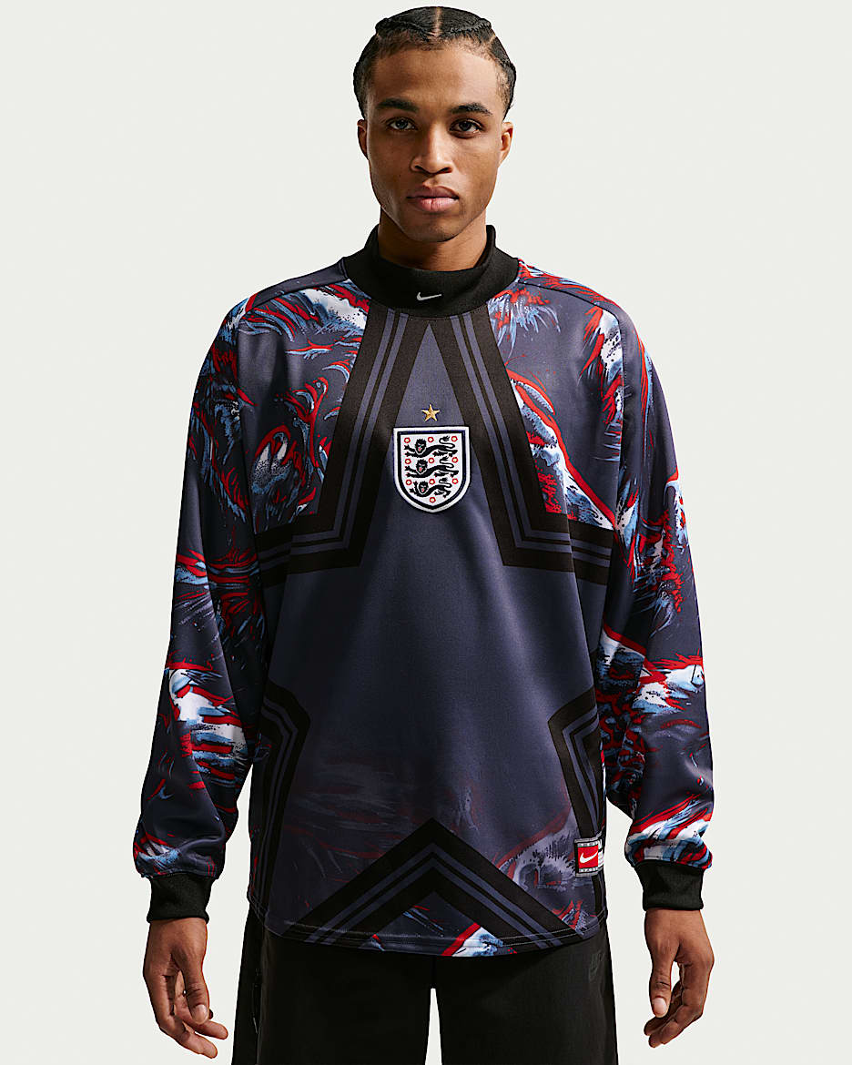 英格兰队 Hollywood Keeper Nike 男子长袖足球T恤 - 黑/黑曜石色/白色