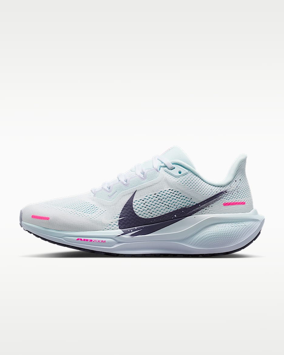 Nike Pegasus 41 耐克飞马女子公路跑步鞋 - 白色/多色/冰川蓝/乌紫