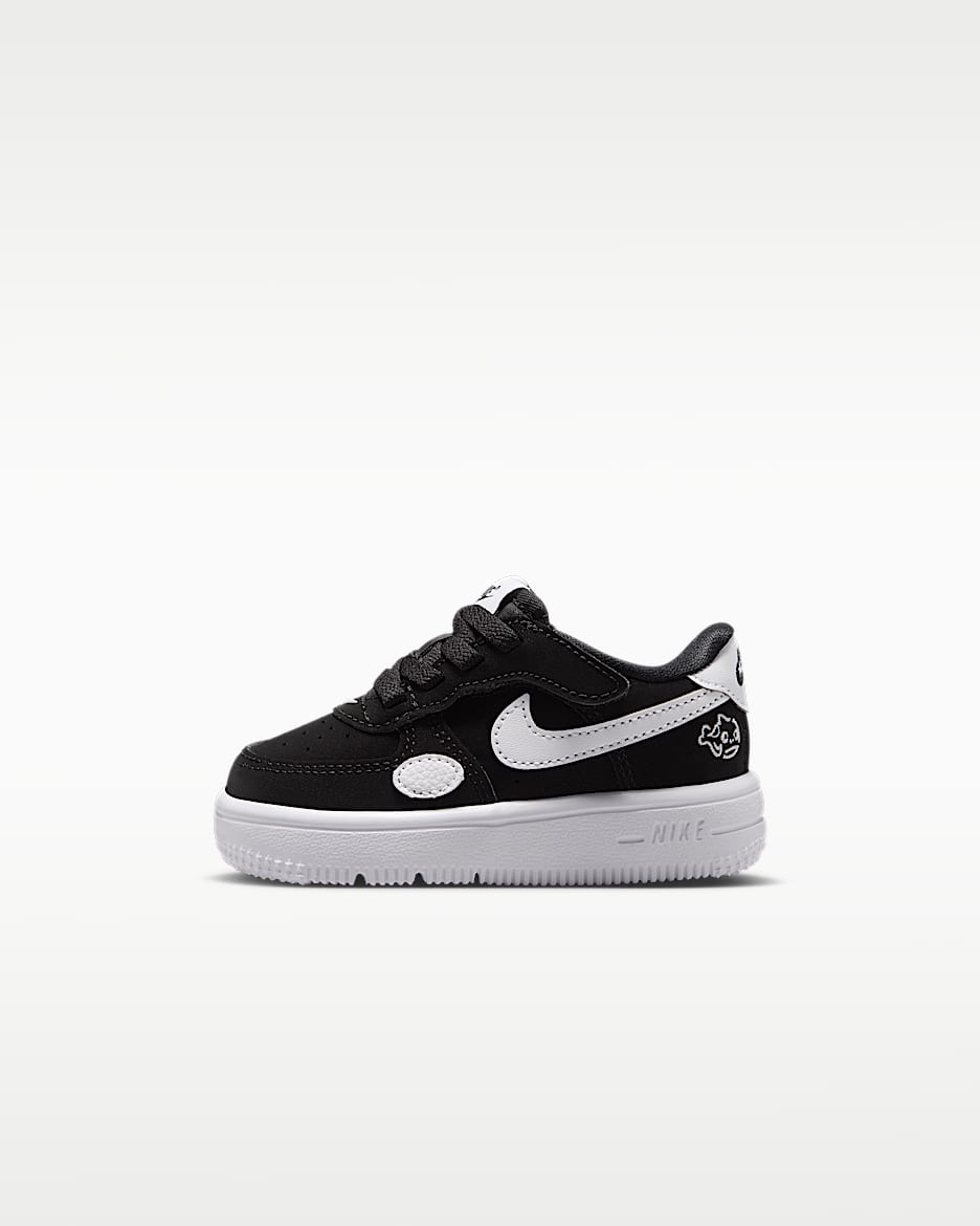 Nike Force 1 Low EasyOn 婴童运动鞋 - 黑/白色