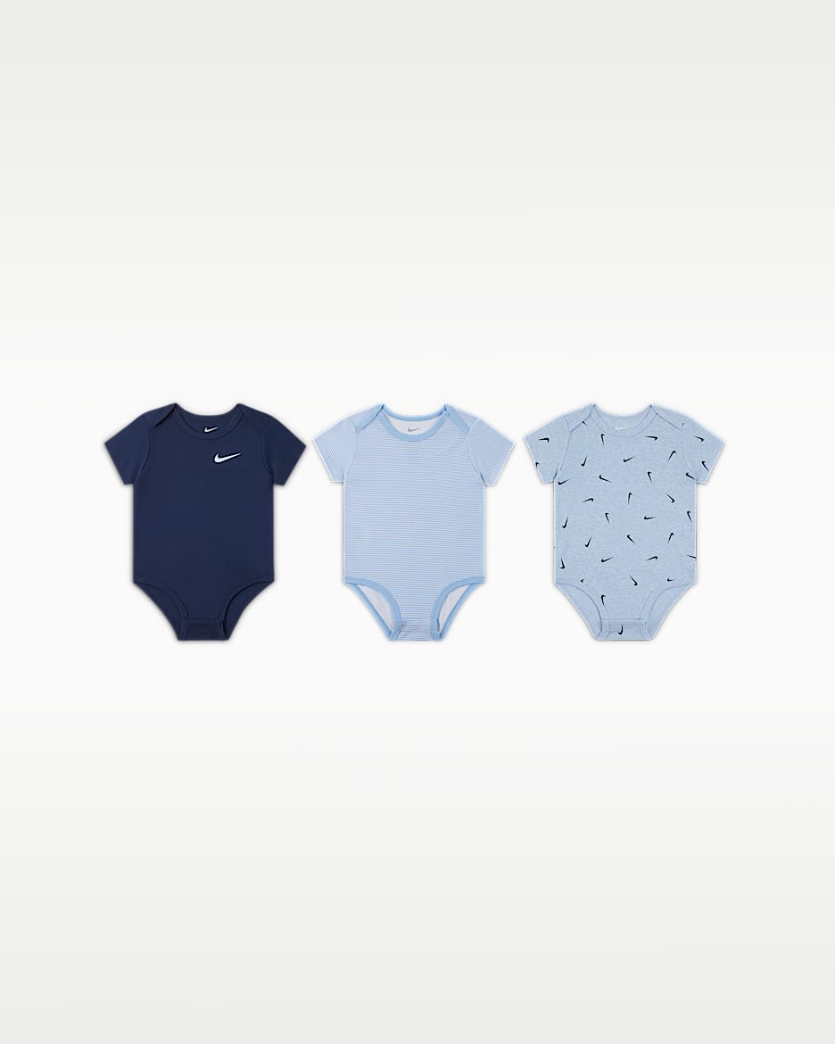 Nike Baby Essentials 婴童连体衣（3 件） - 狂喜钴蓝