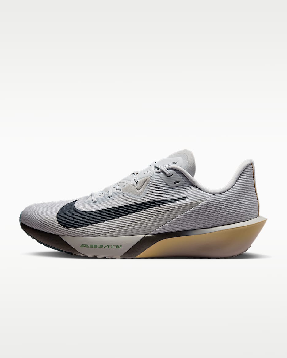 Nike Zoom Rival Fly 4 男子公路竞速跑步鞋 - 白金色/杉木浅蓝灰/温和灰绿/暗蓝黑