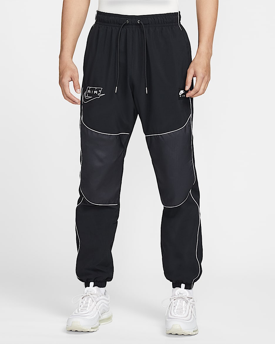 Nike Air Hybrid 男子机能风长裤 - 黑/黑/白色