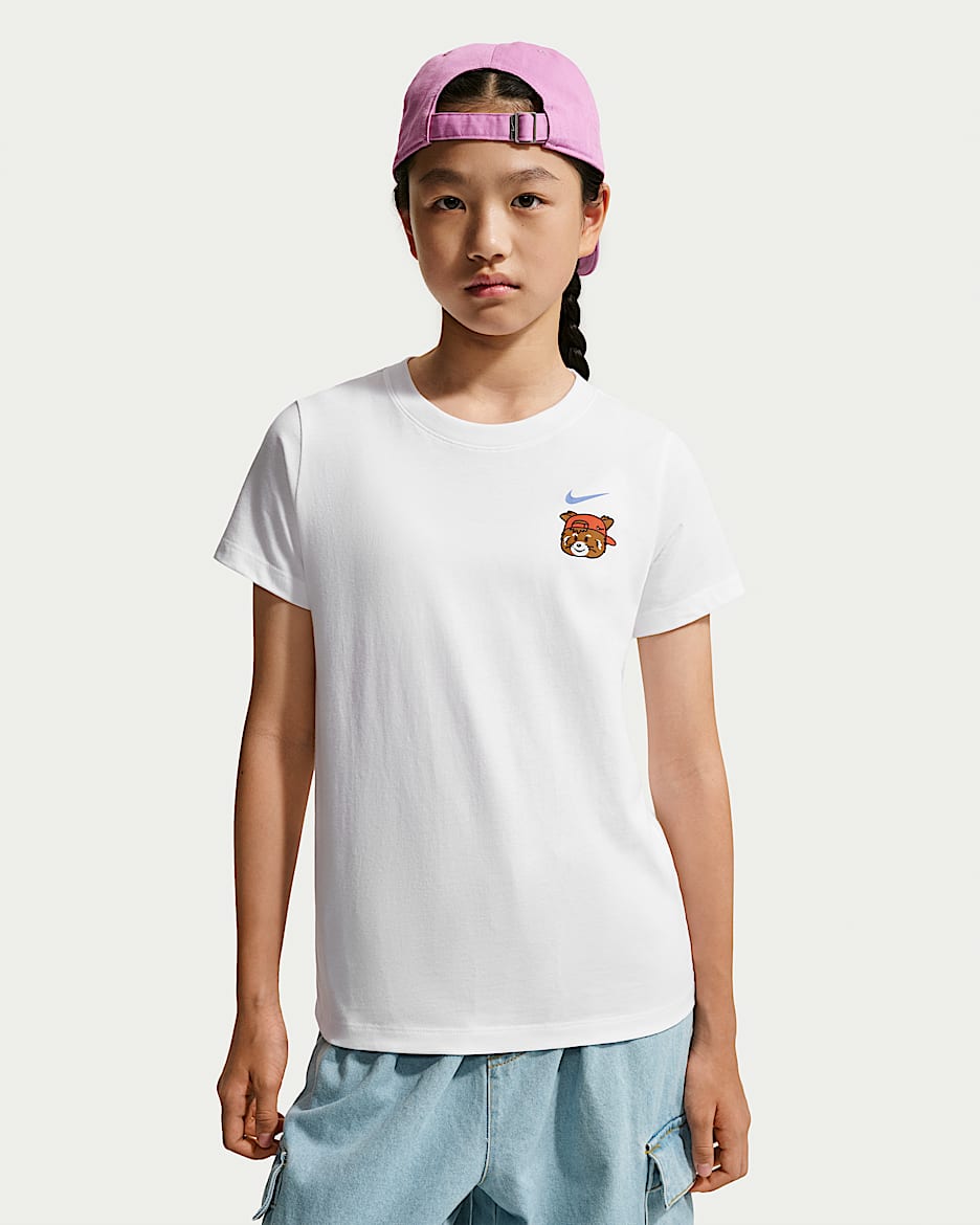 Nike Sportswear 大童（女孩）T恤 - 白色
