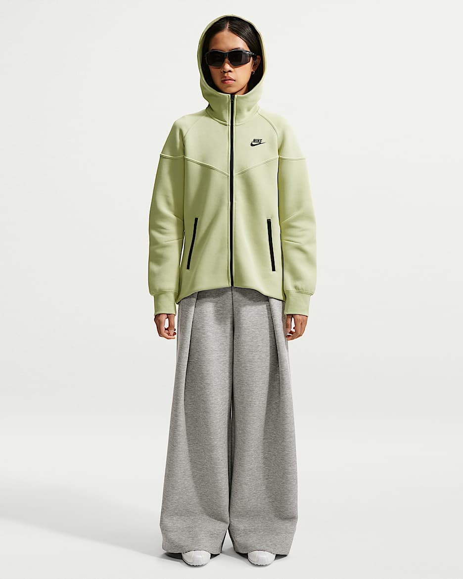 Nike Sportswear Tech Fleece 女子高腰褶裥长裤 - 调色暗灰/调色/黑