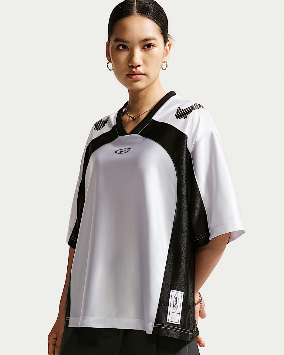 Nike Sportswear 女子 Oversize 风短袖球衣 - 白色/黑/黑/黑
