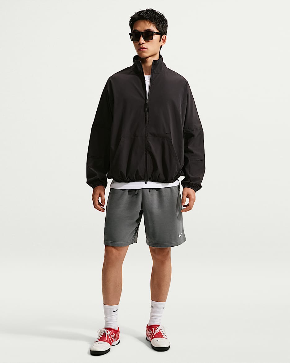 2026 赛季上海海港足球俱乐部 Nike 男子法式毛圈短裤 - 暗灰/白色