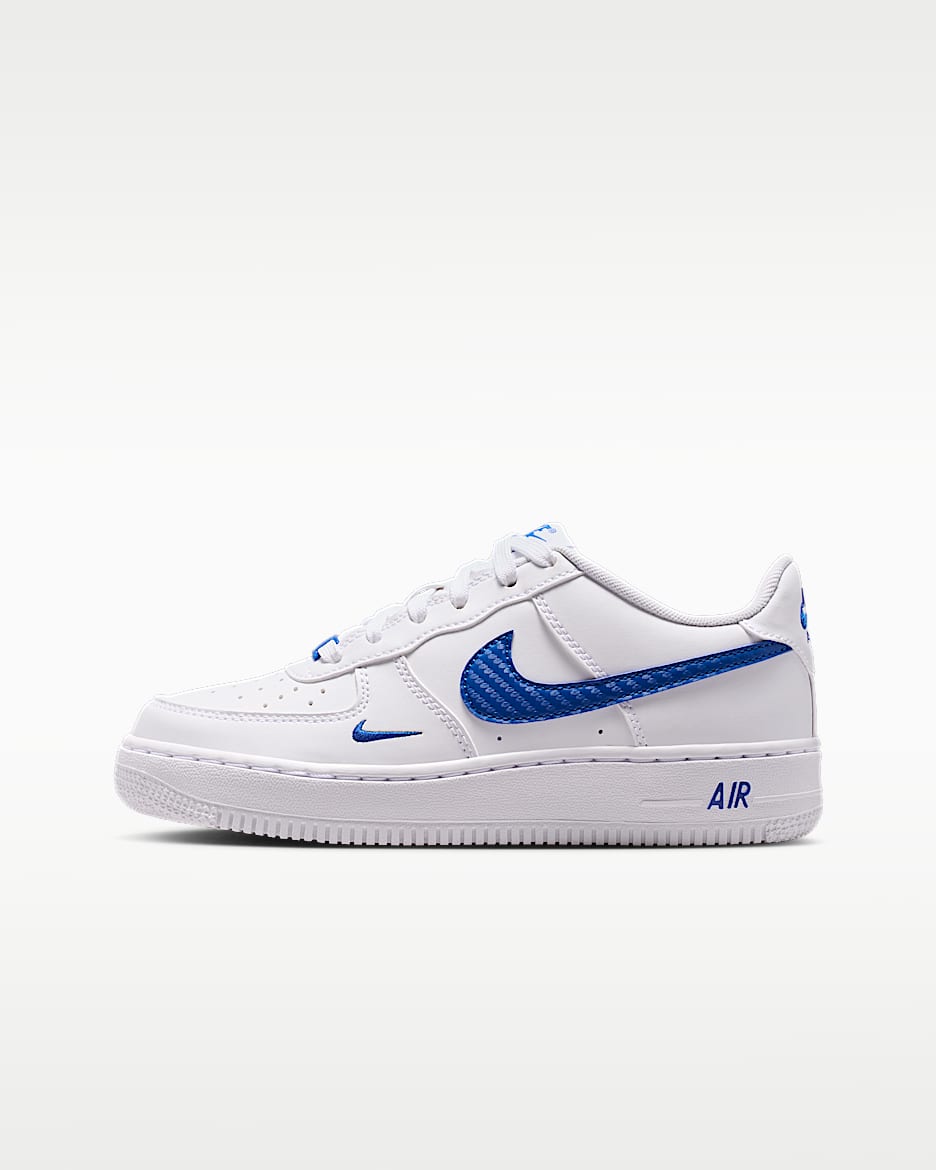 Nike Air Force 1 Tech Essential 大童空军一号运动鞋 - 白色/游戏宝蓝
