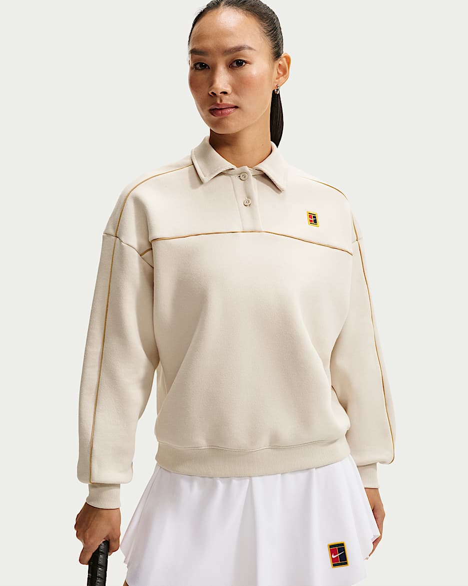 NikeCourt Collection 女子加绒长袖网球上衣 - 浅土褐